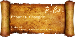Propszt Csongor névjegykártya