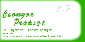 csongor propszt business card